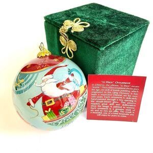 Li Bien Ornament 2011 Santa Sleigh Reindeer Christmas Original Box Mint Cond